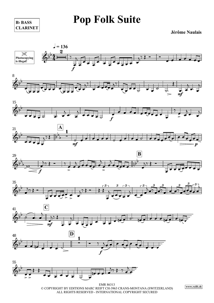 Pop Folk Suite Pop Folk Suite Bass Clarinet scores gallery preview page 4