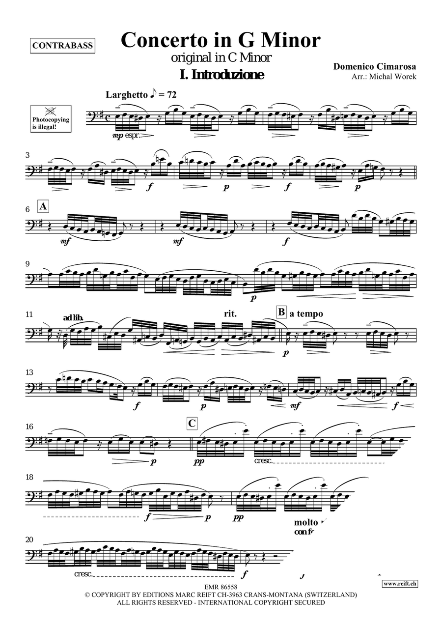 Concerto in G Minor Concerto in G Minor Double Bass scores gallery preview page 3
