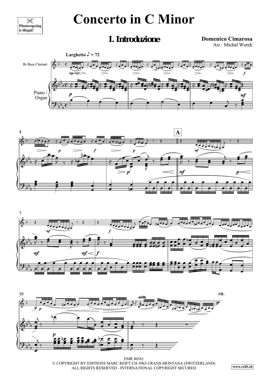 Concerto in G Minor Concerto in G Minor Bass Clarinet scores gallery preview page 4