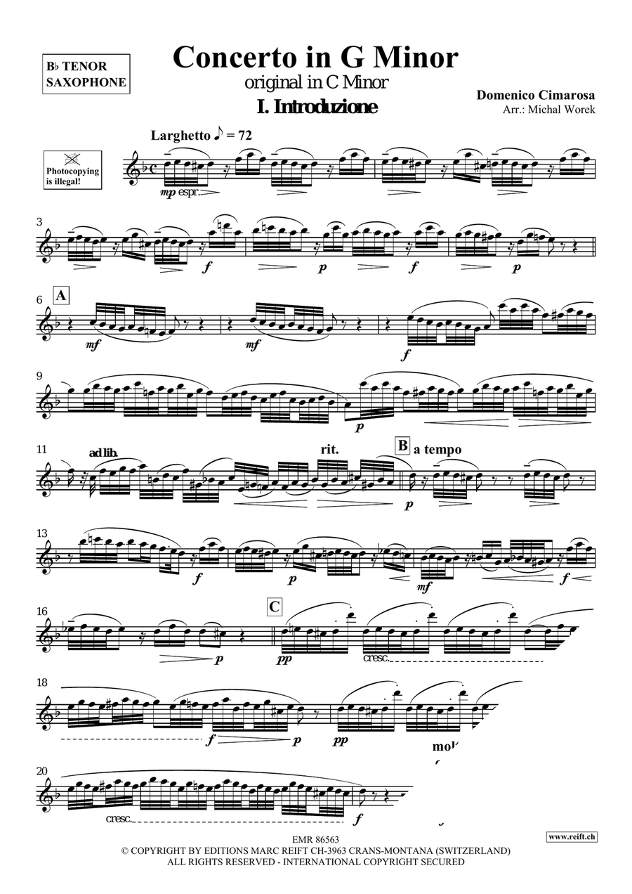 Concerto in G Minor Concerto in G Minor Tenor Saxophone scores gallery preview page 3