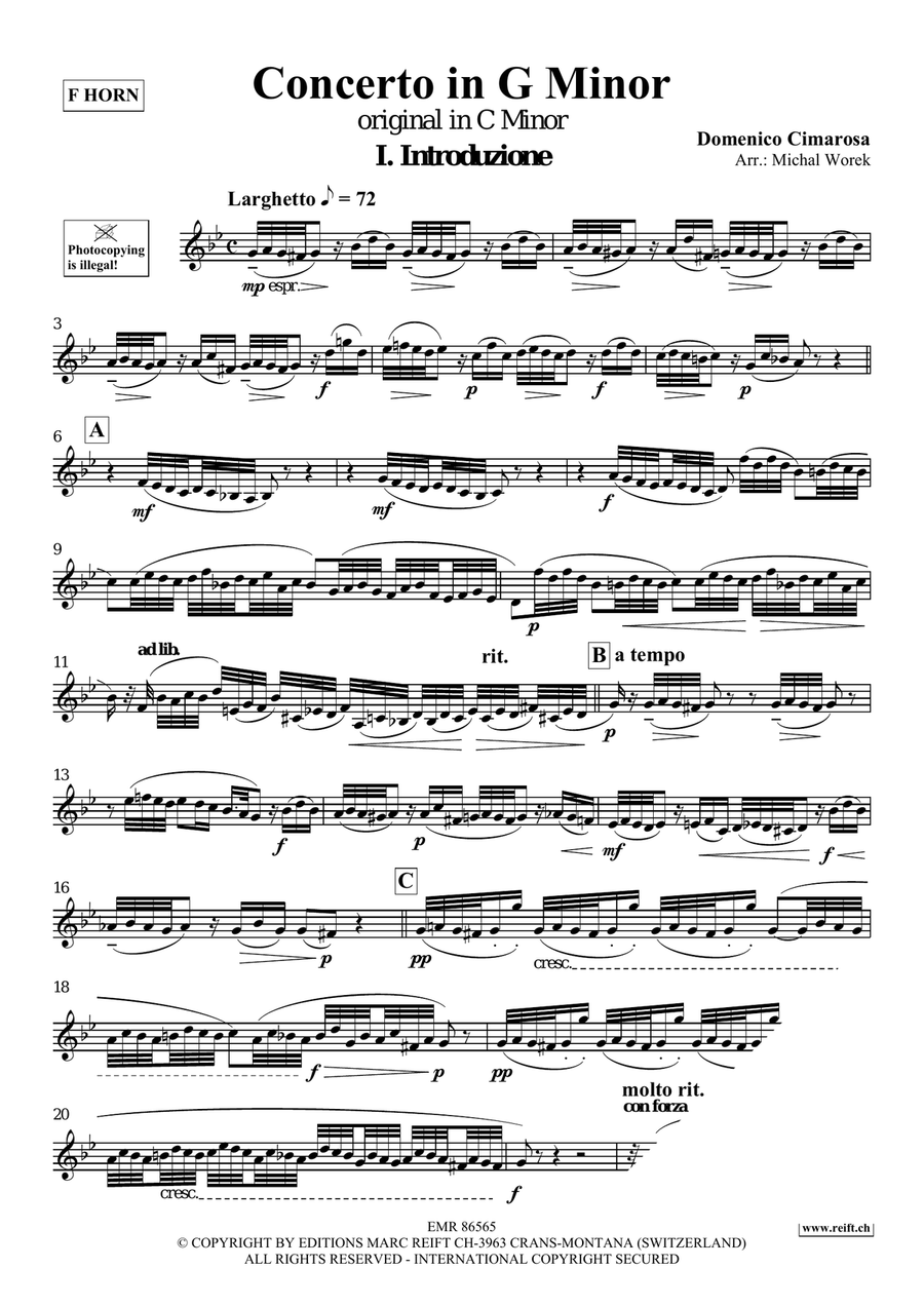 Concerto in G Minor Concerto in G Minor Horn scores gallery preview page 3