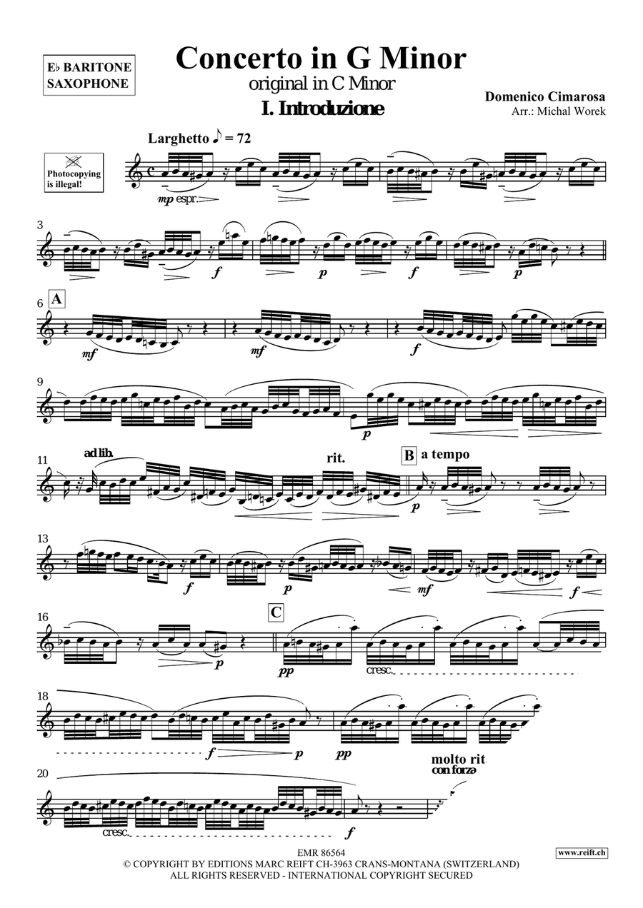 Concerto in G Minor Concerto in G Minor Baritone Saxophone scores gallery preview page 3