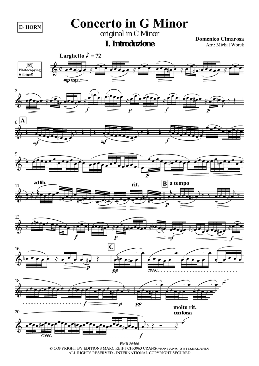 Concerto in G Minor Concerto in G Minor Horn scores gallery preview page 3
