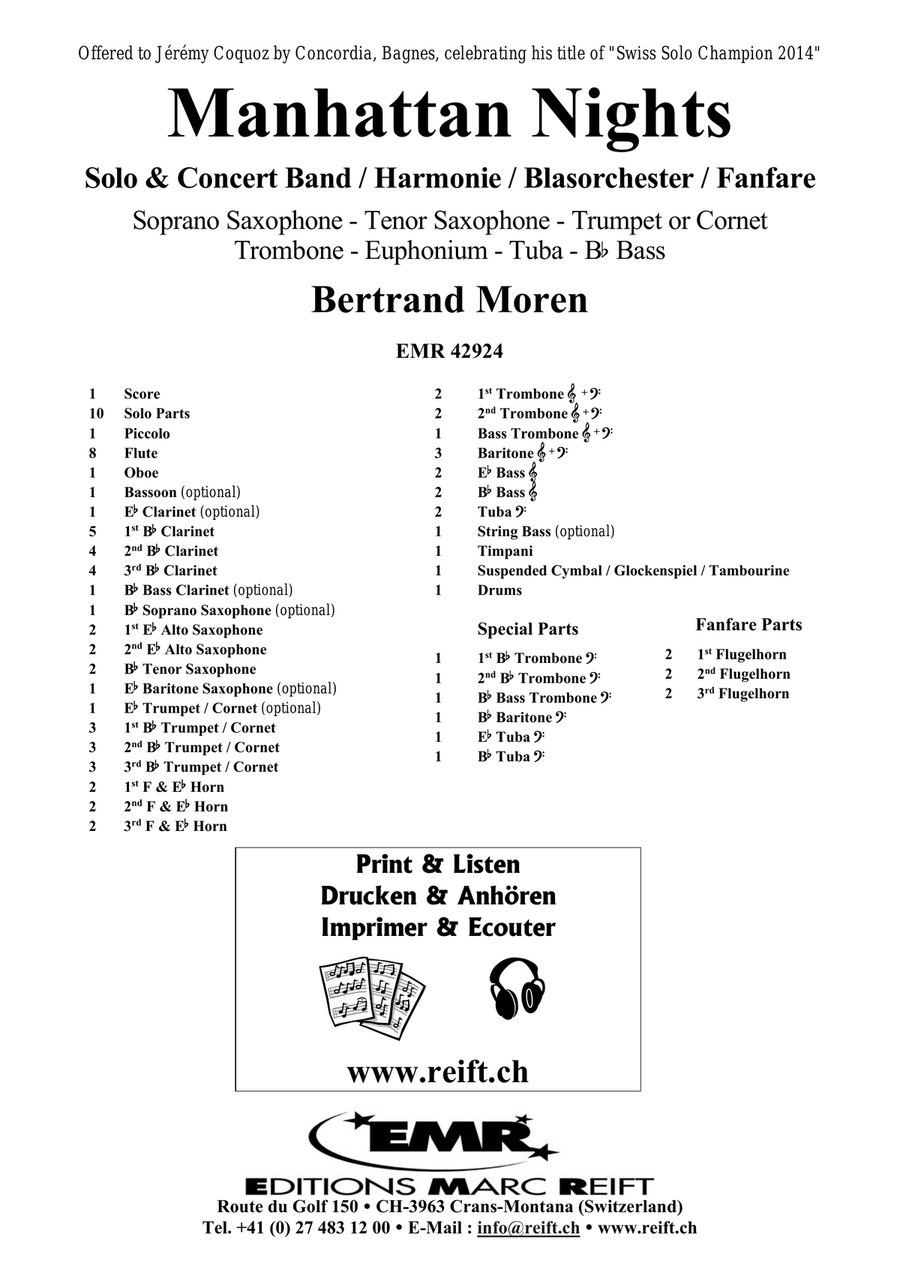 Manhattan Nights Manhattan Nights Concert Band scores gallery preview page 2
