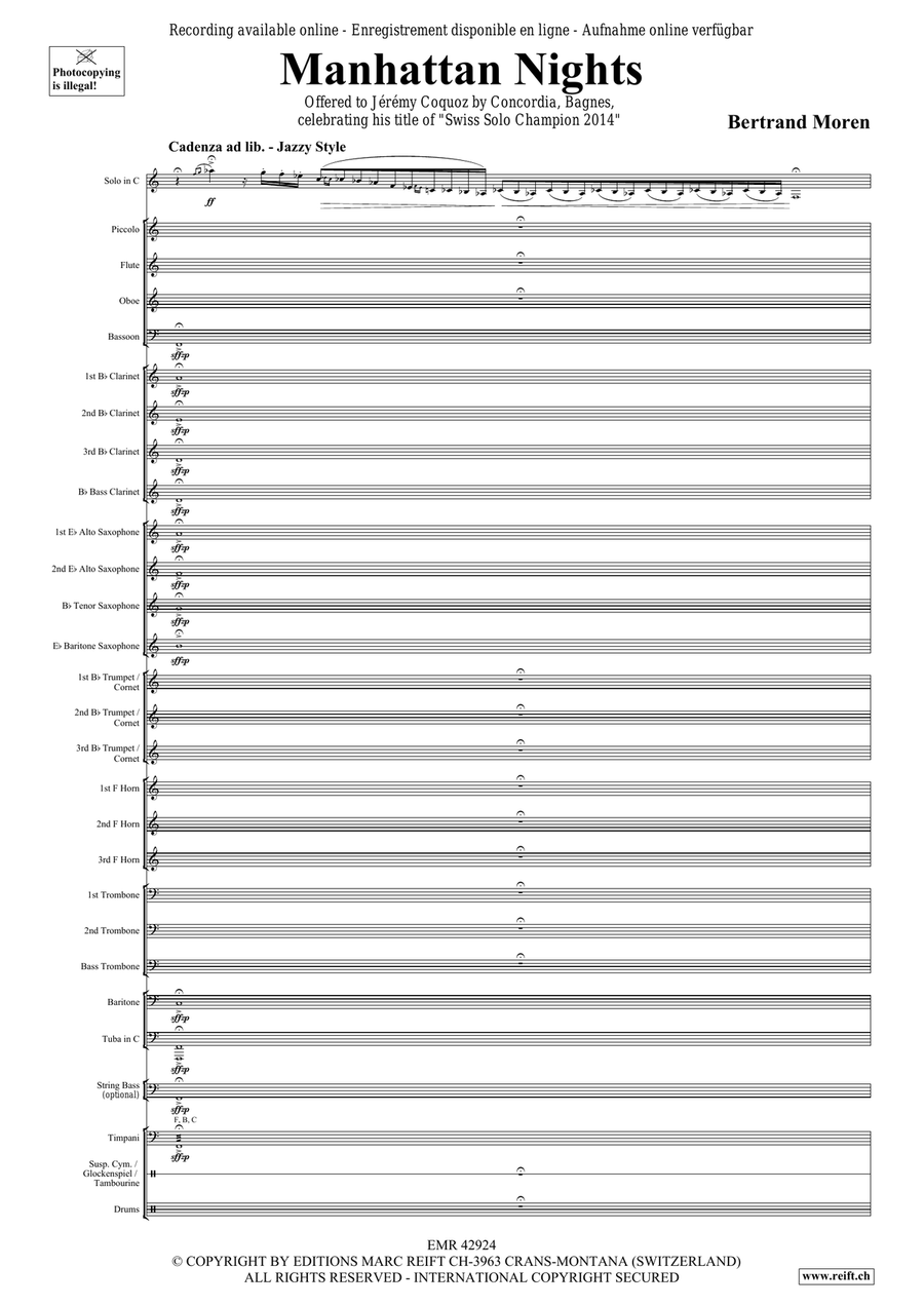 Manhattan Nights Manhattan Nights Concert Band scores gallery preview page 3