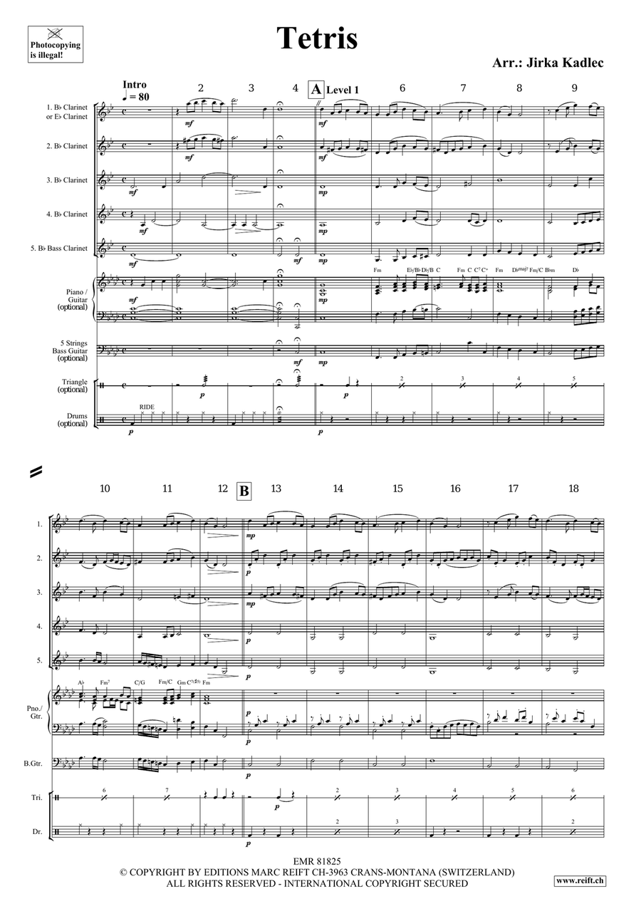 Tetris Tetris Clarinet Quintet scores gallery preview page 3