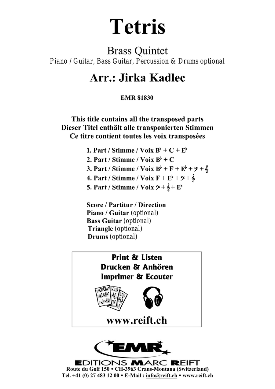 Tetris Tetris Brass Quintet scores gallery preview page 2