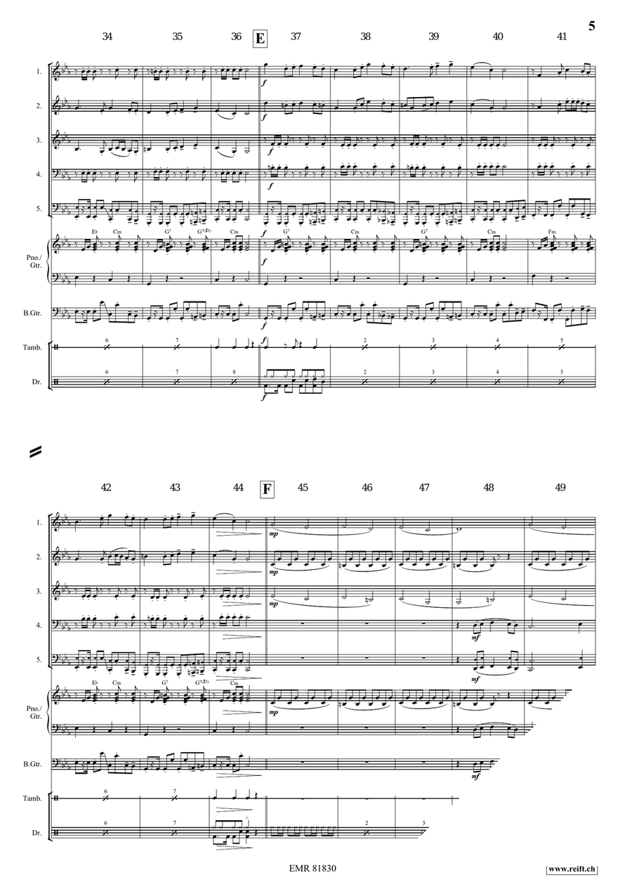 Tetris Tetris Brass Quintet scores gallery preview page 5