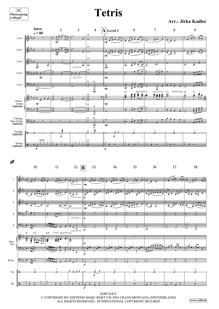 Tetris Tetris Woodwind Quintet scores gallery preview page 3