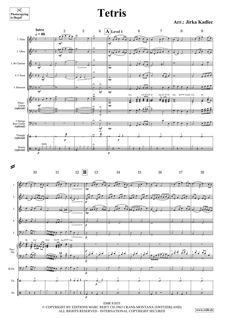 Tetris Tetris Woodwind Quintet scores gallery preview page 3
