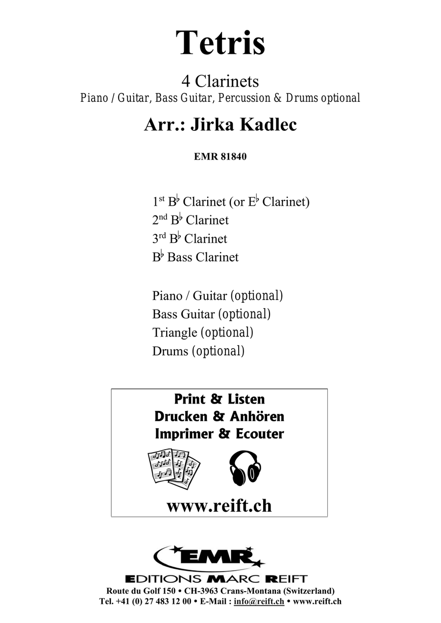 Tetris Tetris Clarinet Quartet scores gallery preview page 2