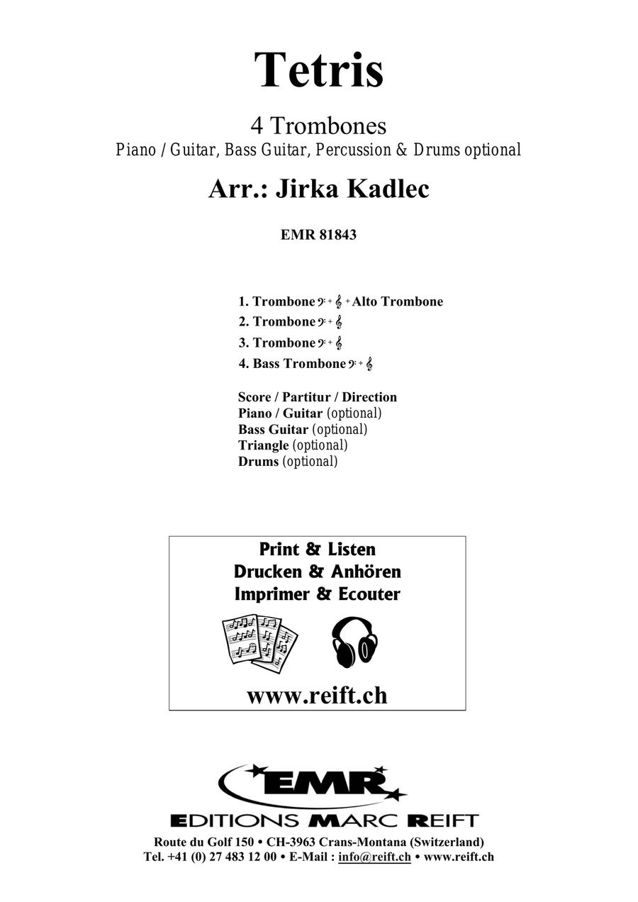 Tetris Tetris Trombone Quartet scores gallery preview page 2