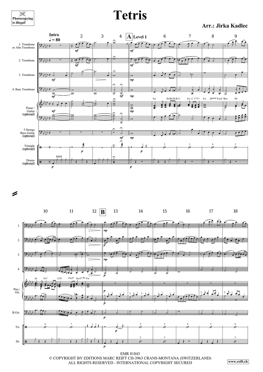 Tetris Tetris Trombone Quartet scores gallery preview page 3