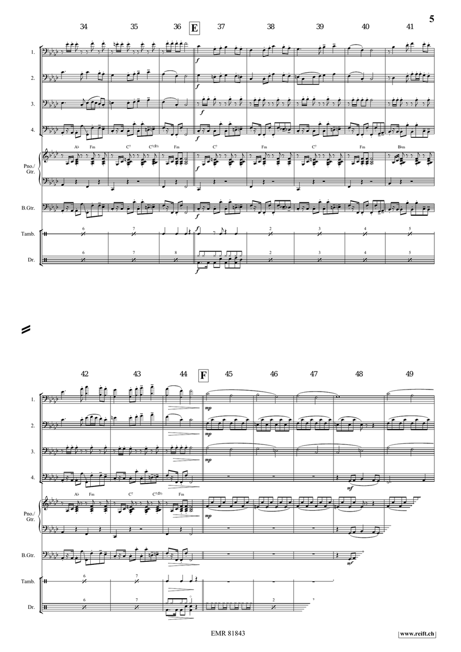 Tetris Tetris Trombone Quartet scores gallery preview page 5