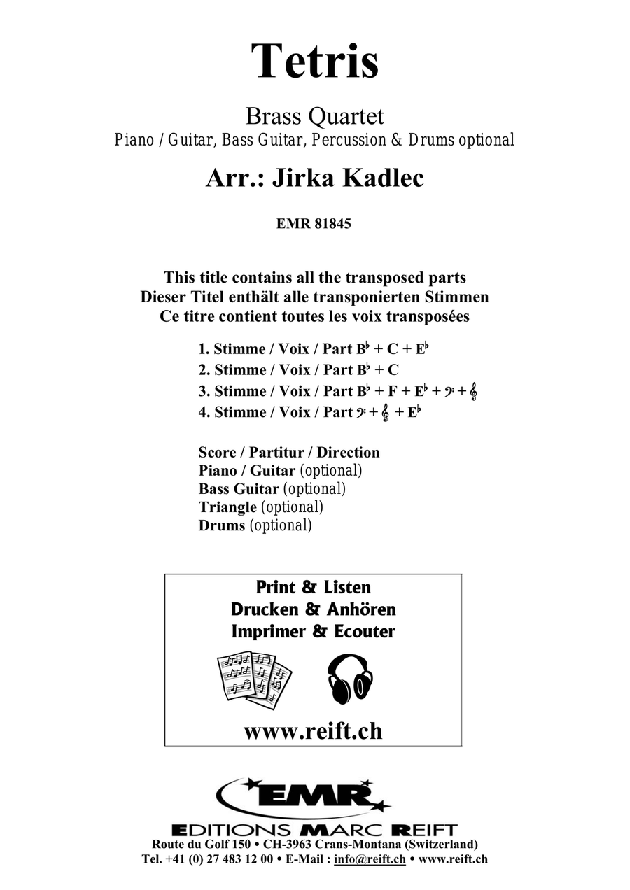 Tetris Tetris Brass Quartet scores gallery preview page 2
