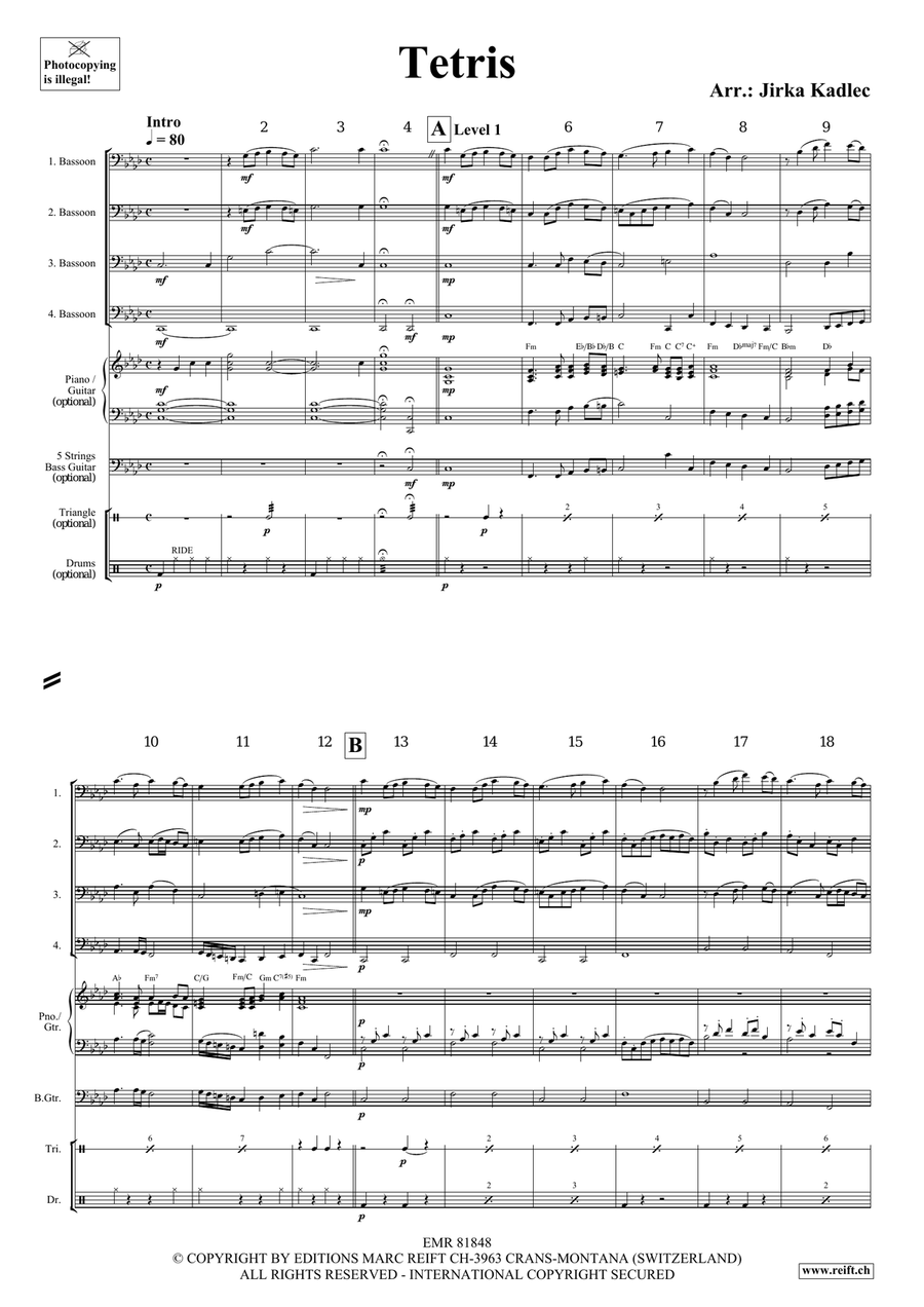 Tetris Tetris Bassoon Quartet scores gallery preview page 3