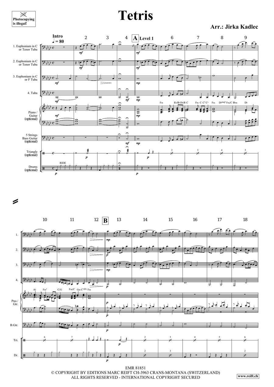 Tetris Tetris Tuba Quartet scores gallery preview page 3