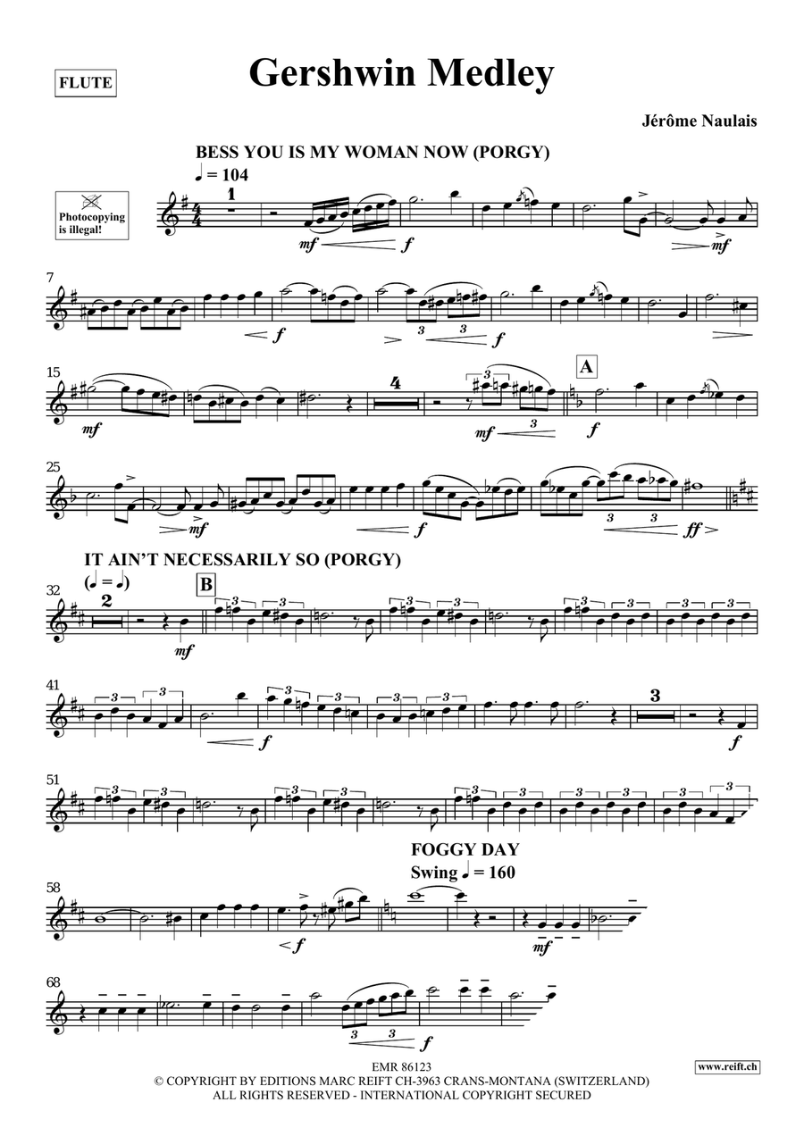 Gershwin Medley Gershwin Medley Flute Solo scores gallery preview page 4
