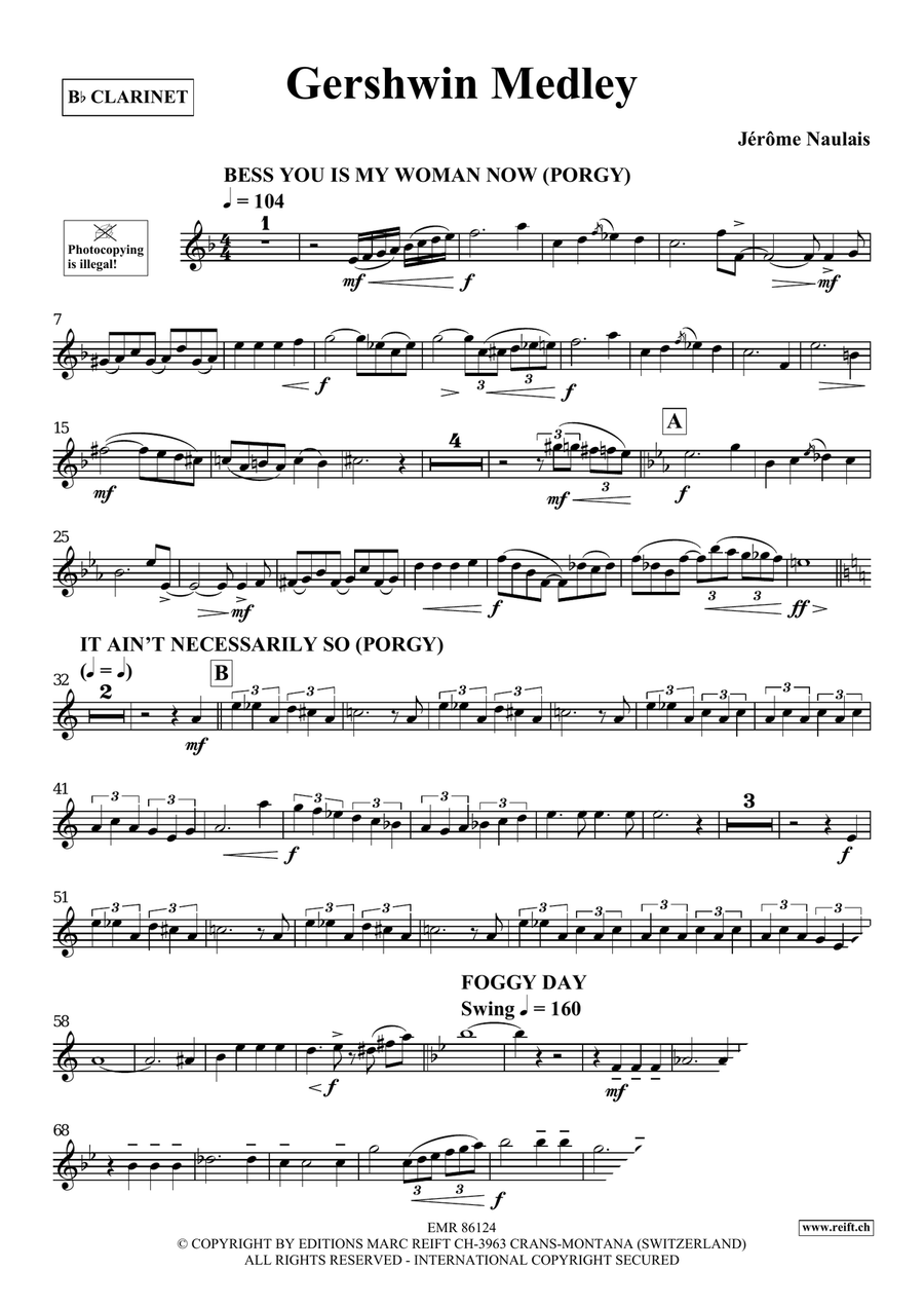 Gershwin Medley Gershwin Medley Clarinet Solo scores gallery preview page 4