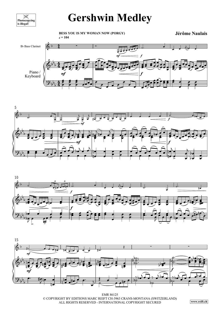 Gershwin Medley Gershwin Medley Bass Clarinet scores gallery preview page 5