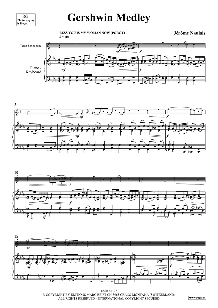 Gershwin Medley by Jerome Naulais Tenor Saxophone - Sheet Music page 5