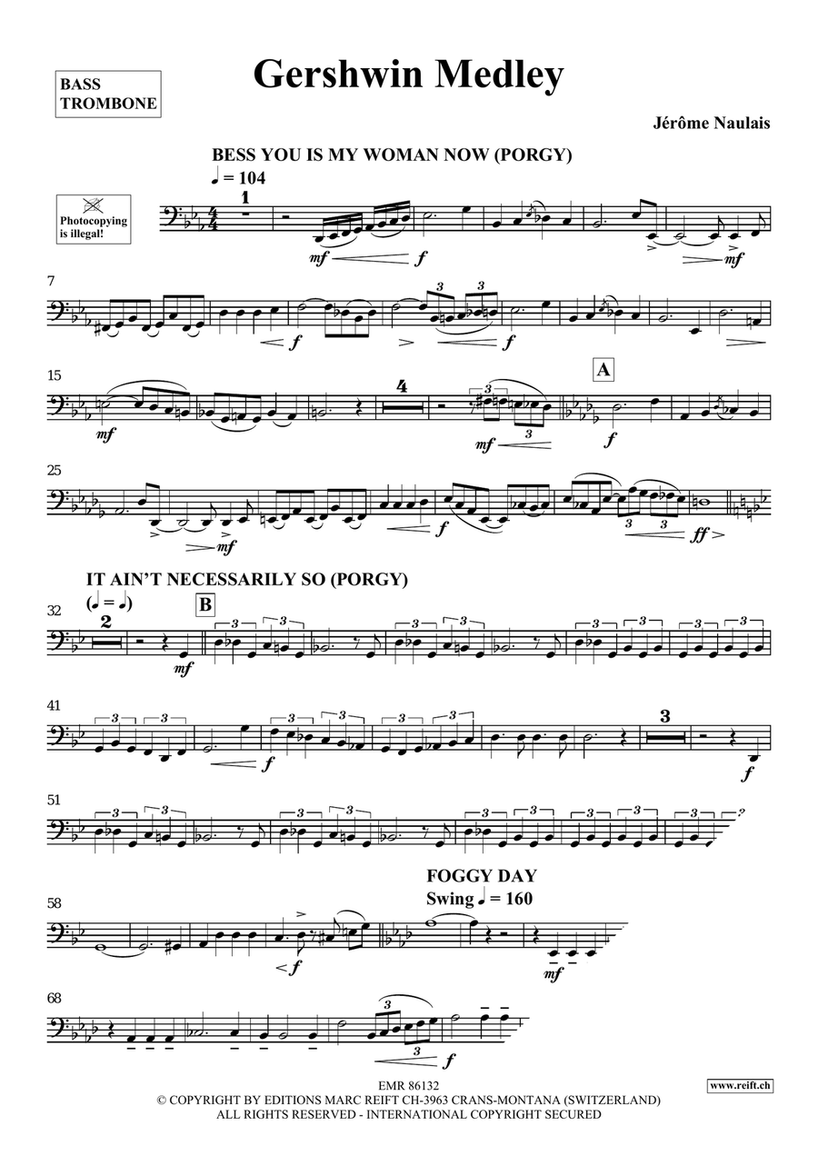 Gershwin Medley Gershwin Medley Bass Trombone scores gallery preview page 4