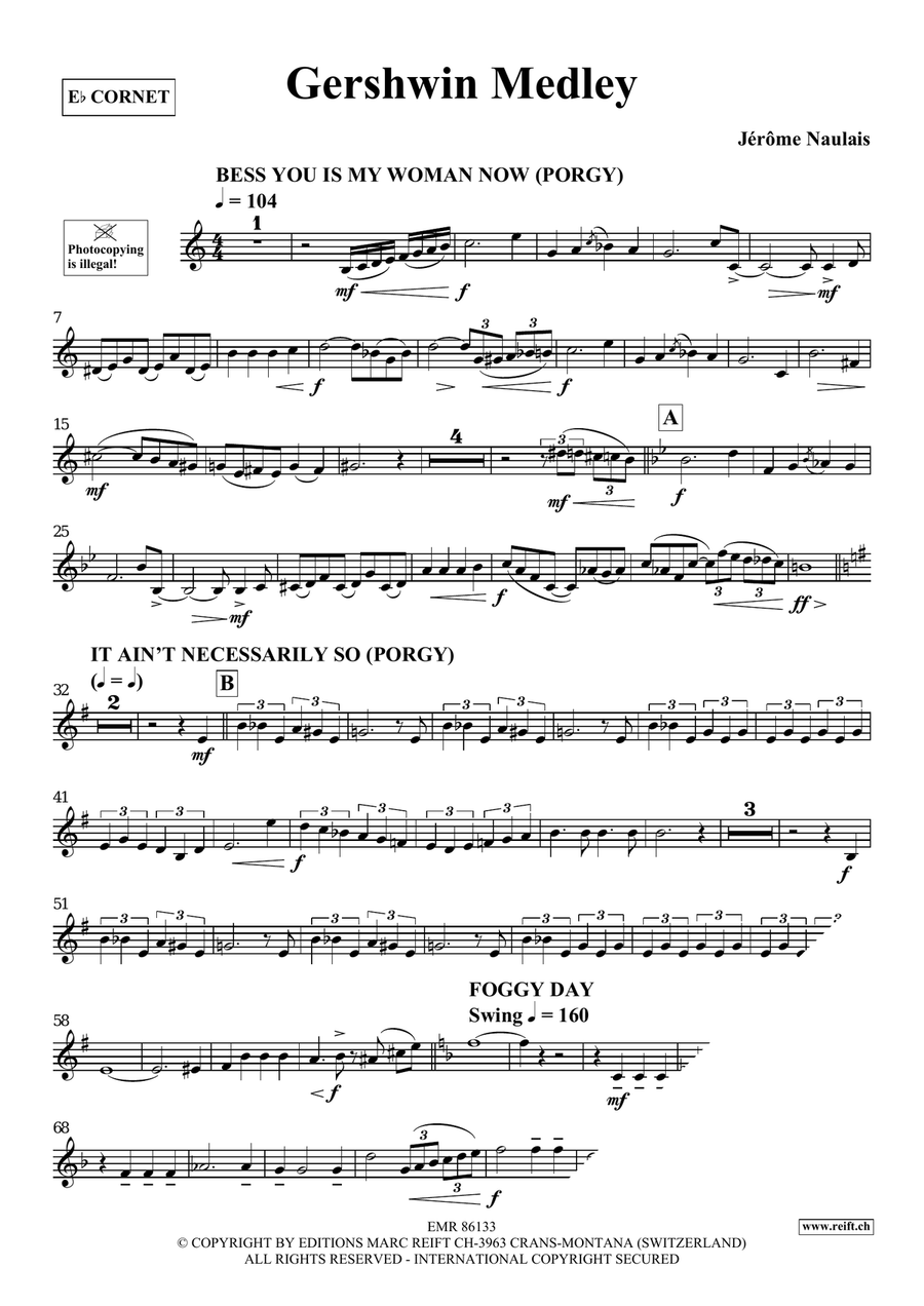 Gershwin Medley by Jerome Naulais Cornet - Sheet Music page 4