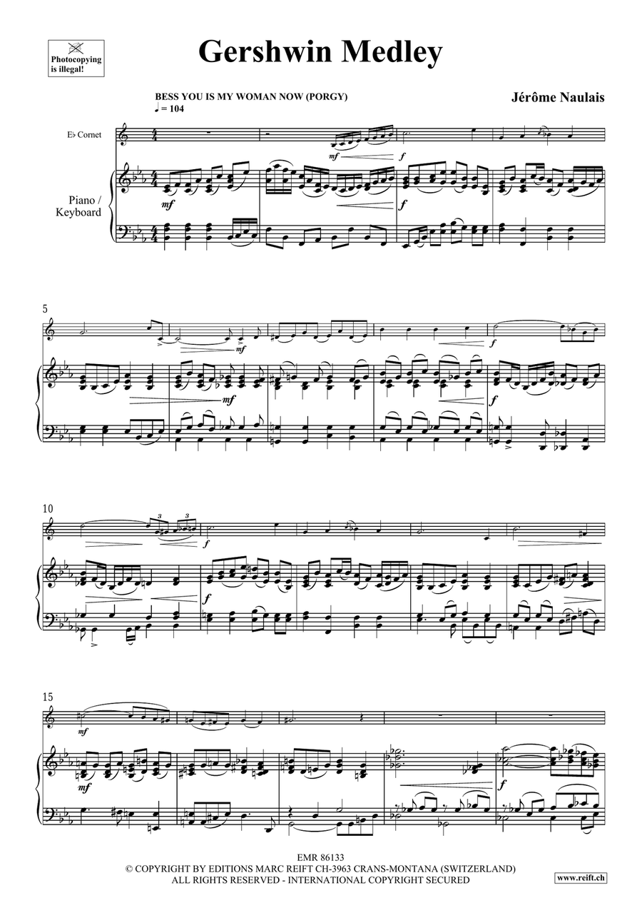 Gershwin Medley by Jerome Naulais Cornet - Sheet Music page 5