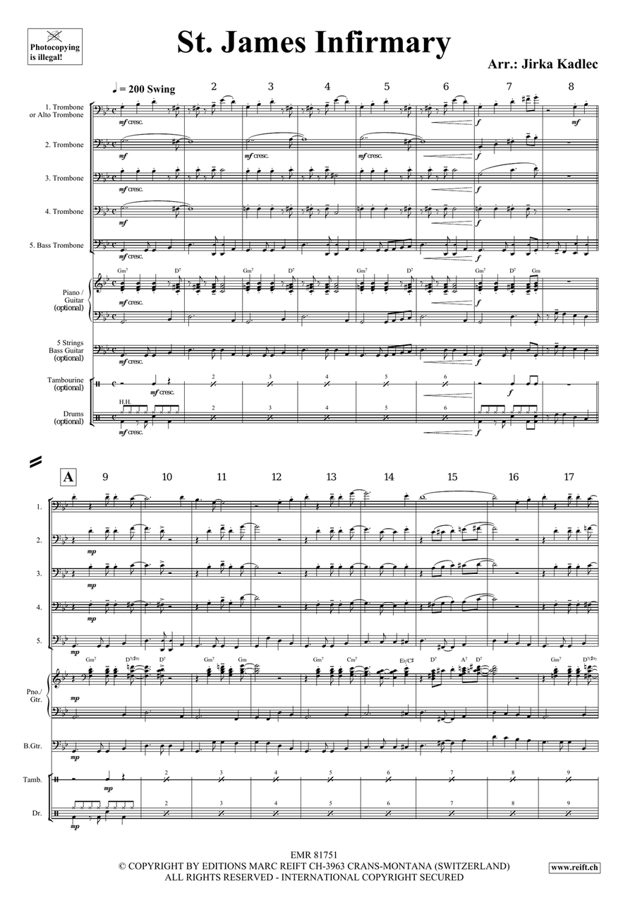 St. James Infirmary St. James Infirmary Trombone scores gallery preview page 3