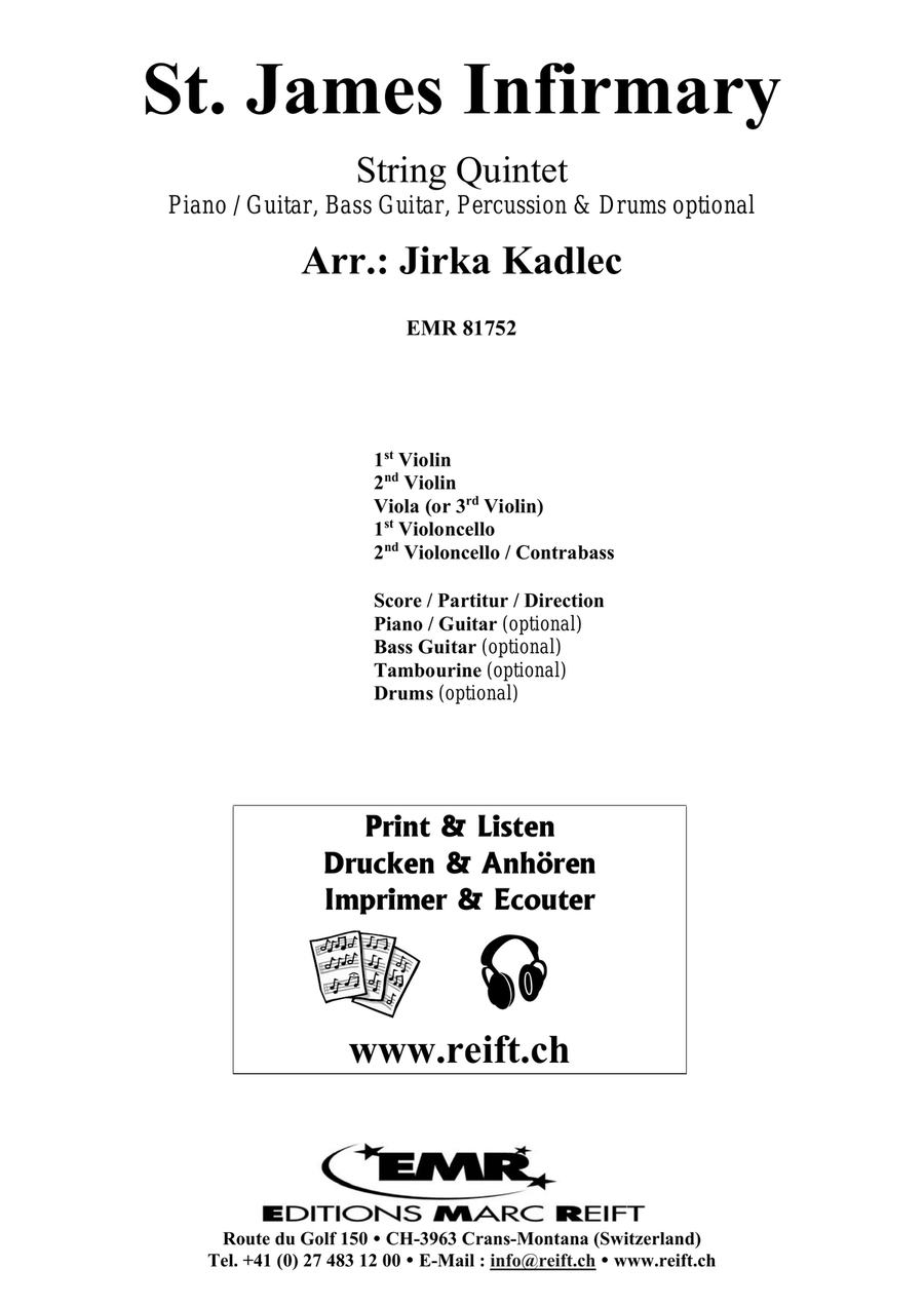 St. James Infirmary St. James Infirmary String Quintet scores gallery preview page 2