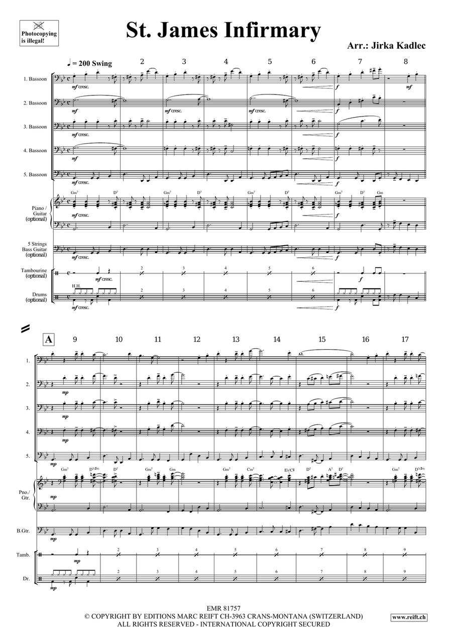 St. James Infirmary St. James Infirmary Bassoon scores gallery preview page 3