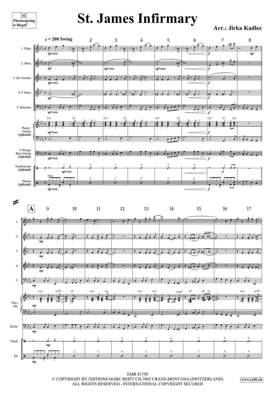 St. James Infirmary St. James Infirmary Woodwind Quintet scores gallery preview page 3