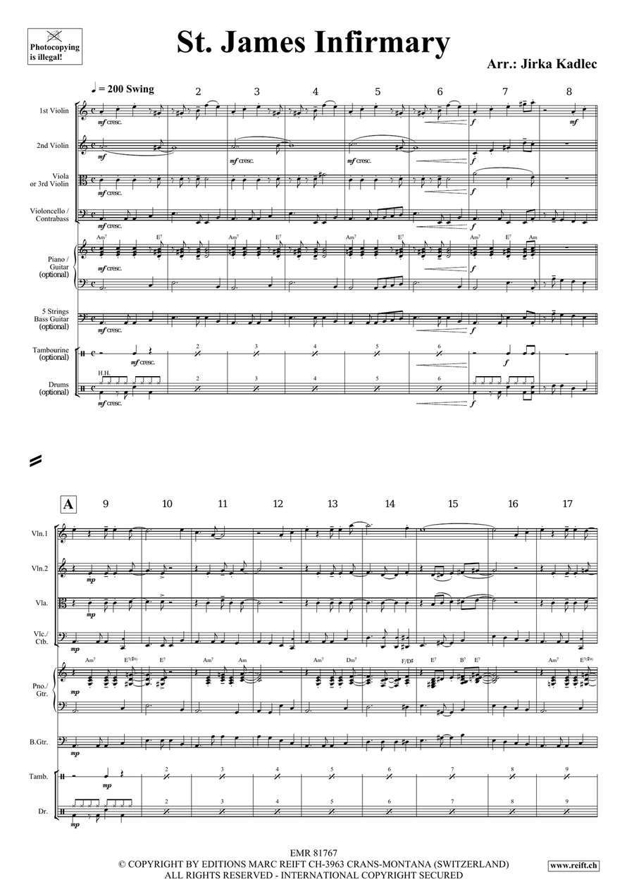 St. James Infirmary St. James Infirmary String Quartet scores gallery preview page 3