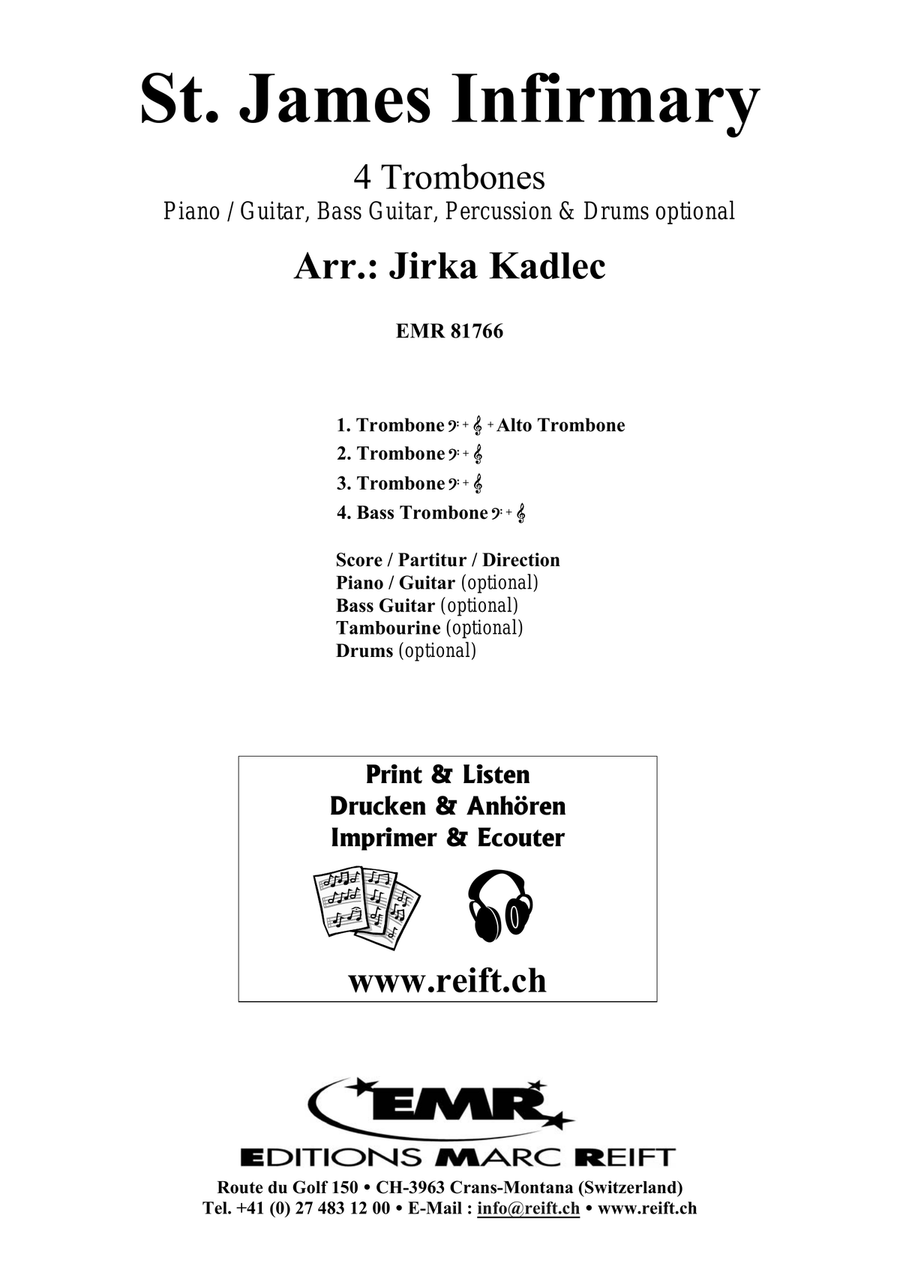 St. James Infirmary St. James Infirmary Trombone Quartet scores gallery preview page 2