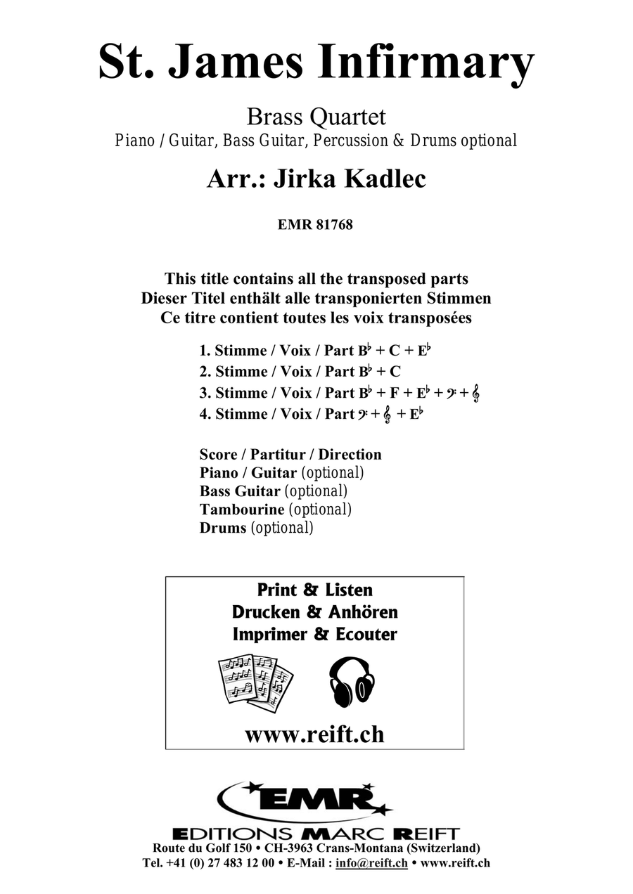 St. James Infirmary St. James Infirmary Brass Quartet scores gallery preview page 2