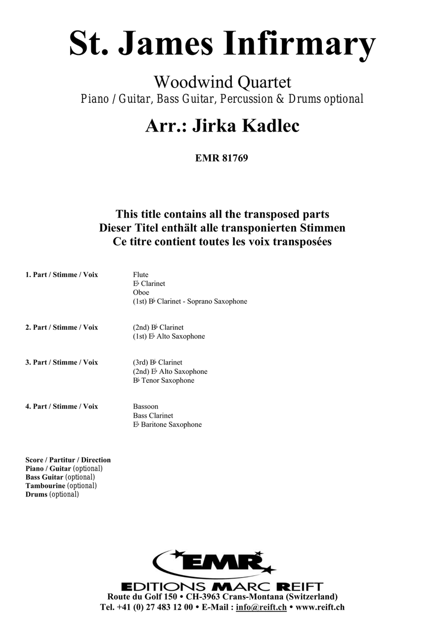 St. James Infirmary St. James Infirmary Woodwind Quartet scores gallery preview page 2