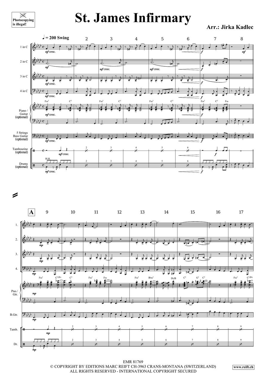 St. James Infirmary St. James Infirmary Woodwind Quartet scores gallery preview page 3