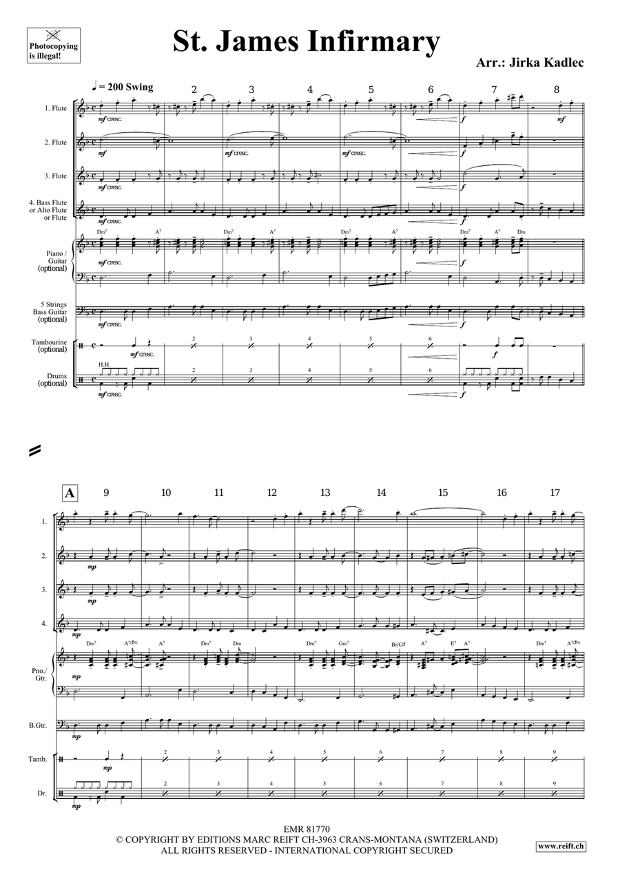 St. James Infirmary St. James Infirmary Flute Quartet scores gallery preview page 3