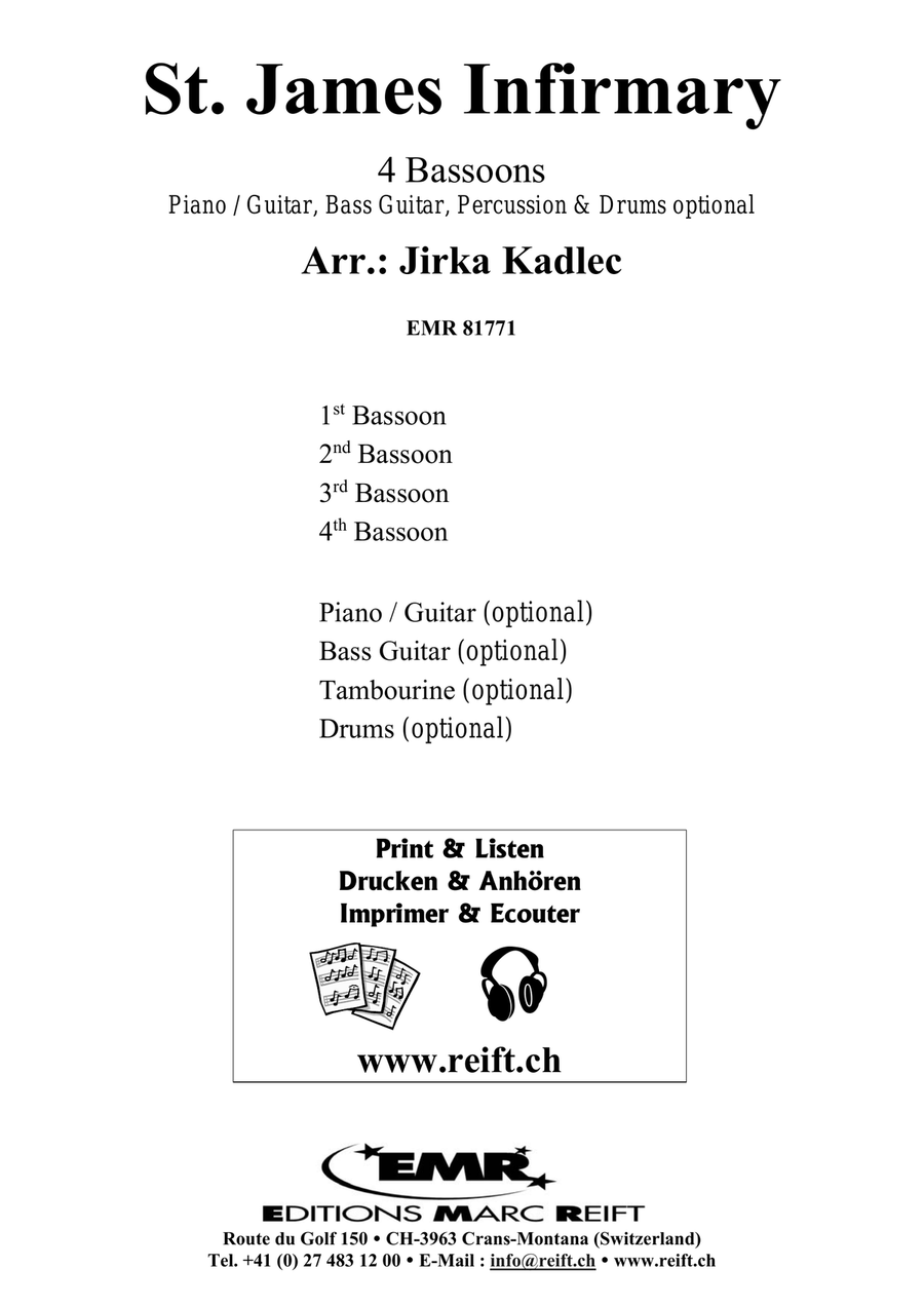St. James Infirmary St. James Infirmary Bassoon Quartet scores gallery preview page 2