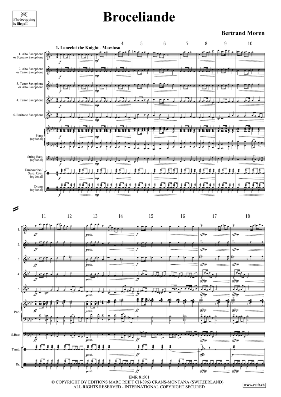 Broceliande Broceliande Saxophone Quintet scores gallery preview page 4