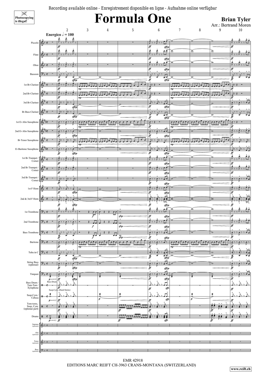 Formula One Formula One Concert Band scores gallery preview page 3
