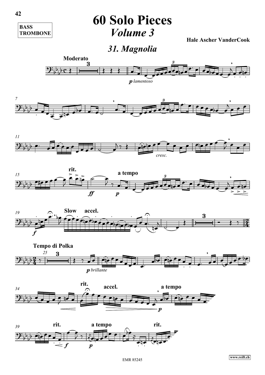 60 Solo Pieces Volume 3 60 Solo Pieces Volume 3 Bass Trombone scores gallery preview page 4