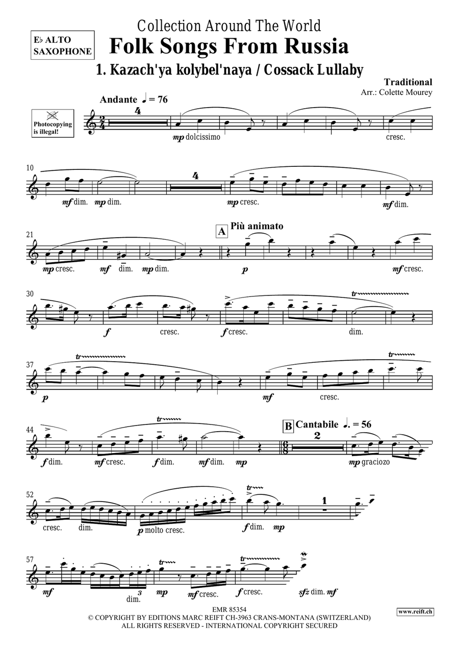 Folk Songs From Russia Folk Songs From Russia Alto Saxophone scores gallery preview page 3