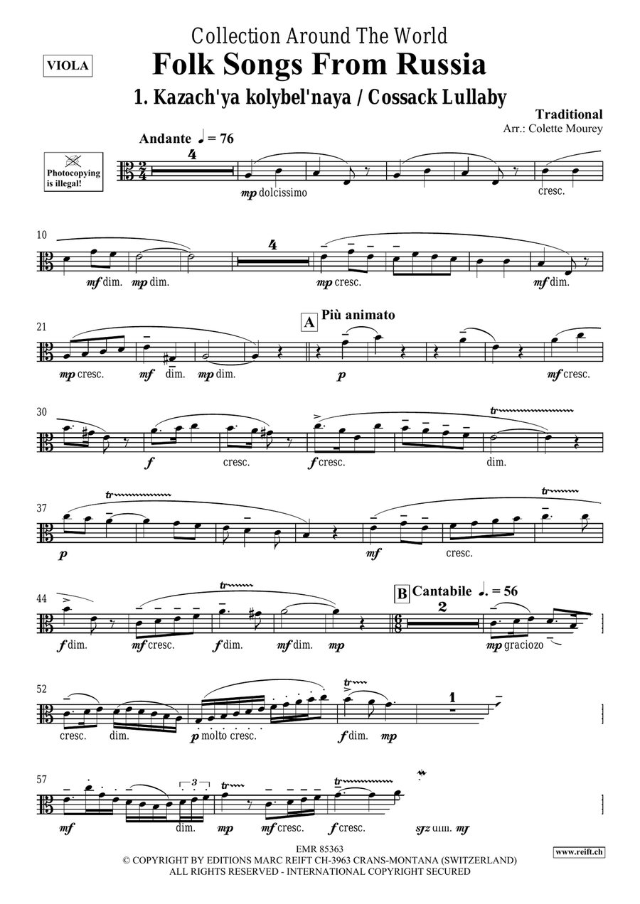 Folk Songs From Russia Folk Songs From Russia Viola scores gallery preview page 3