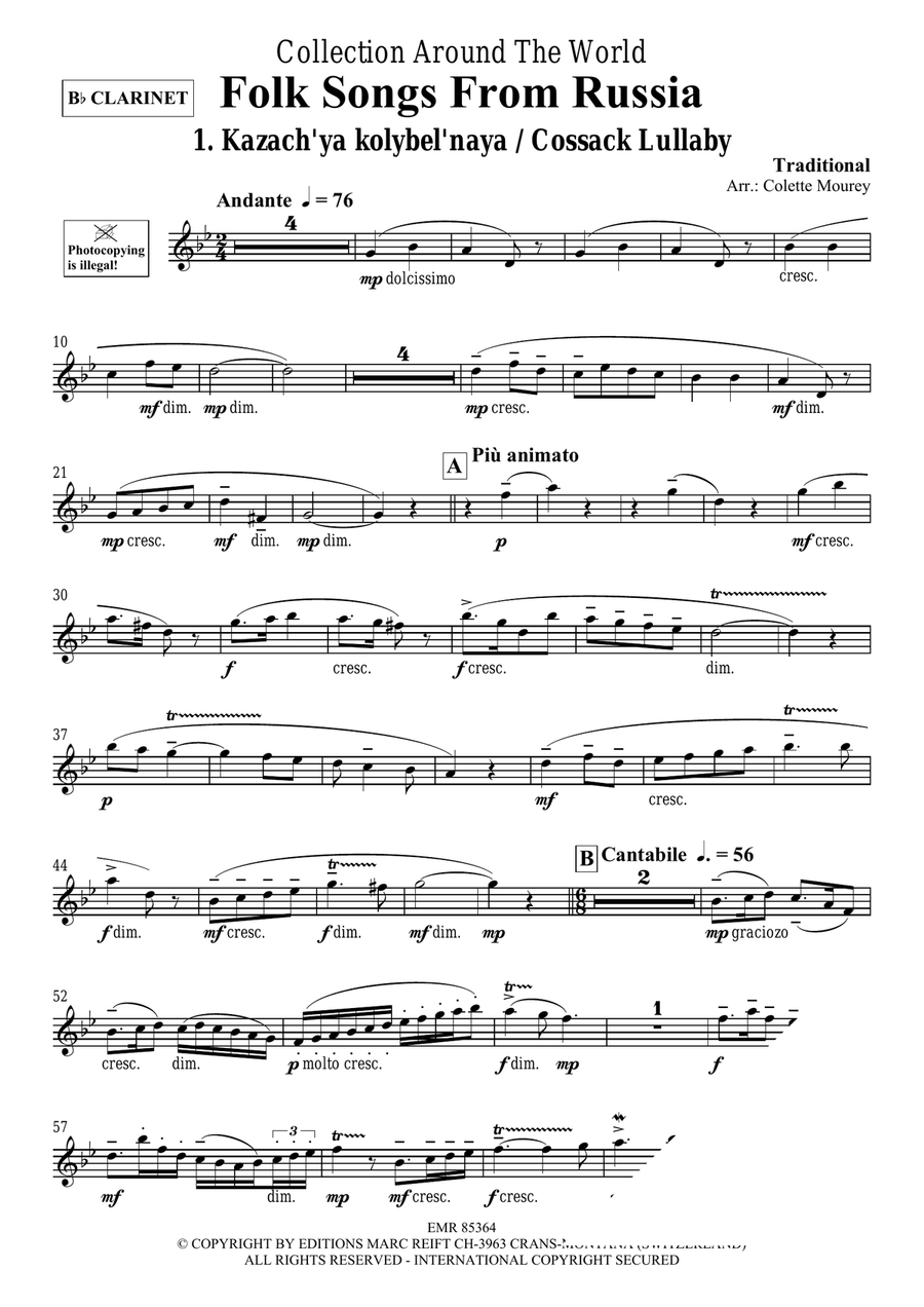 Folk Songs From Russia Folk Songs From Russia Clarinet Solo scores gallery preview page 3