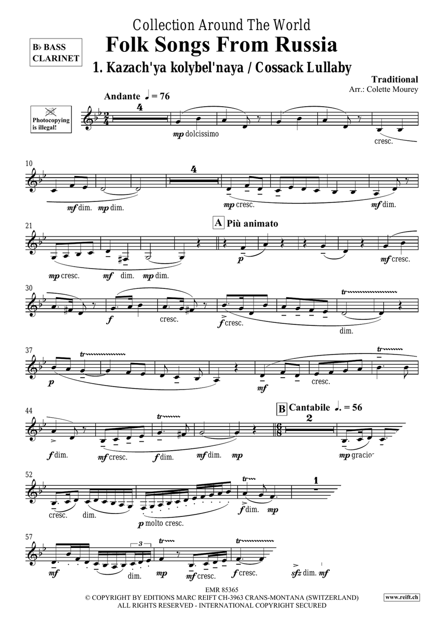 Folk Songs From Russia Folk Songs From Russia Bass Clarinet scores gallery preview page 3