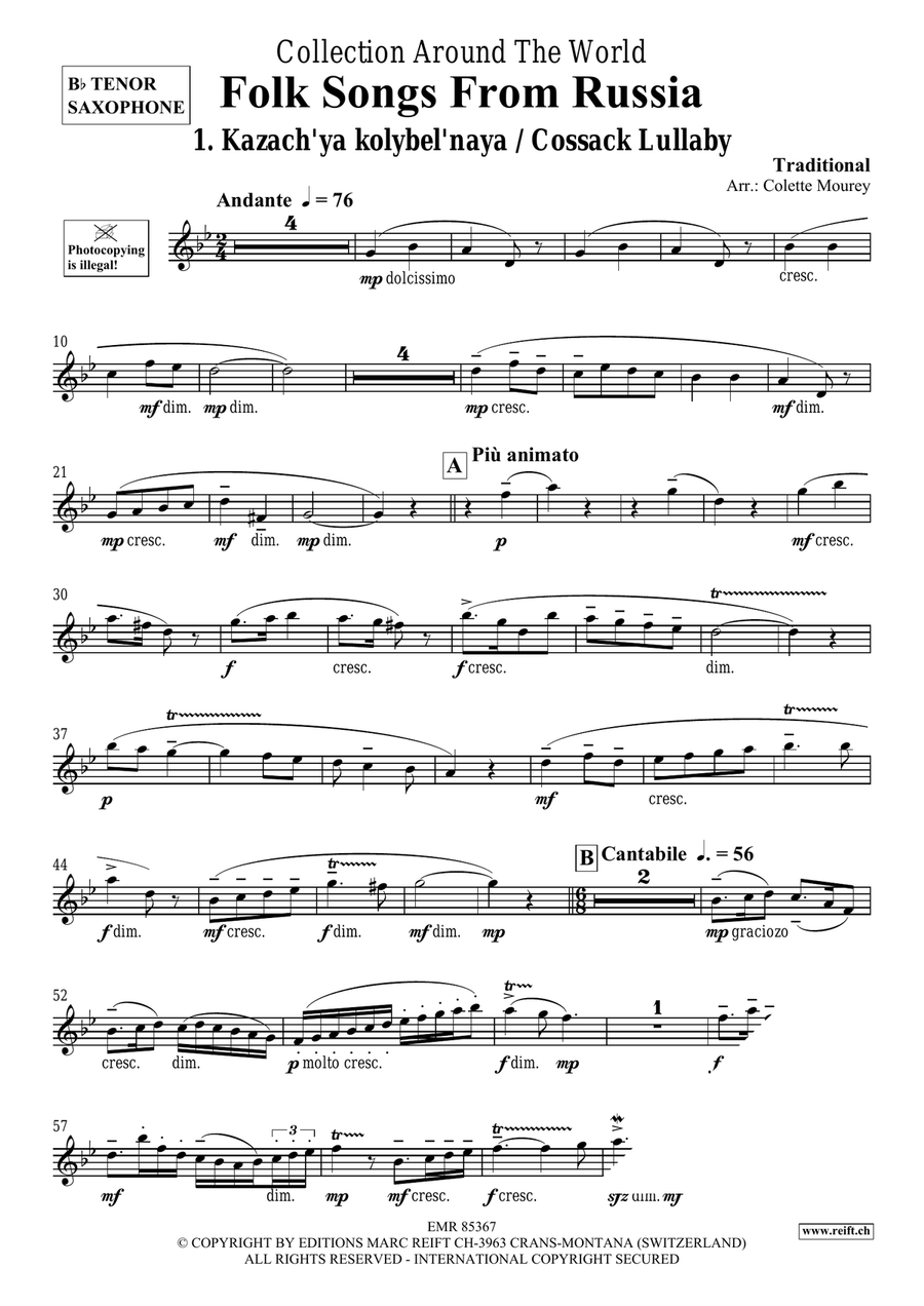 Folk Songs From Russia Folk Songs From Russia Tenor Saxophone scores gallery preview page 3