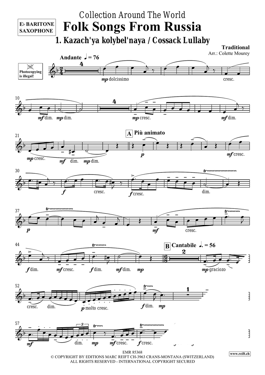 Folk Songs From Russia Folk Songs From Russia Baritone Saxophone scores gallery preview page 3