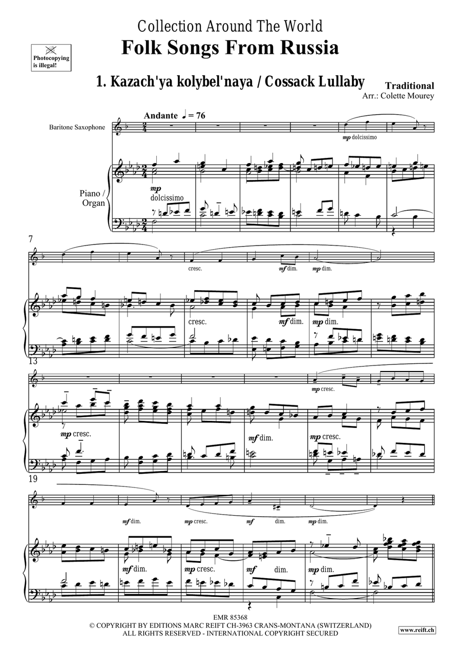 Folk Songs From Russia Folk Songs From Russia Baritone Saxophone scores gallery preview page 4