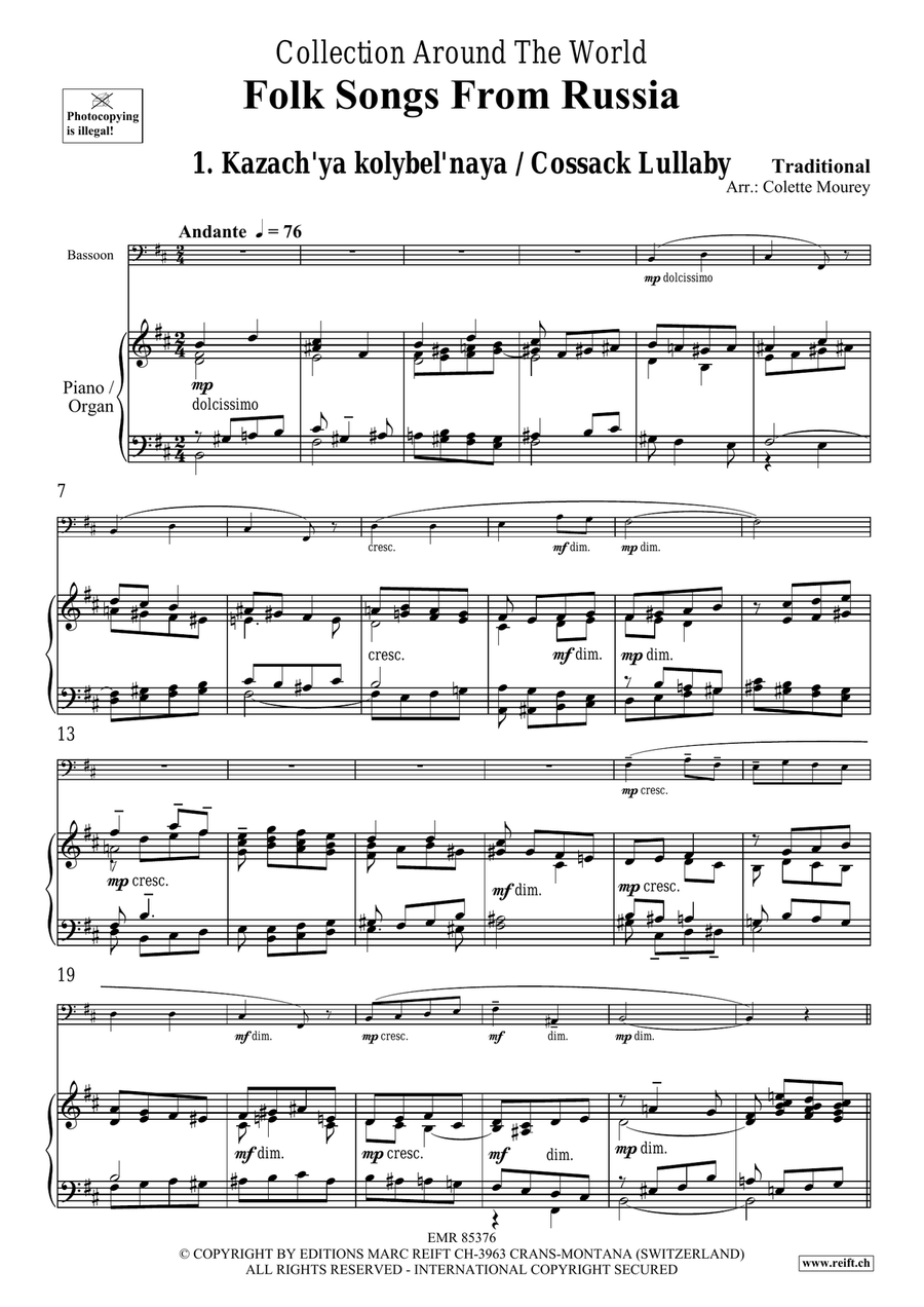 Folk Songs From Russia Folk Songs From Russia Bassoon Solo scores gallery preview page 4